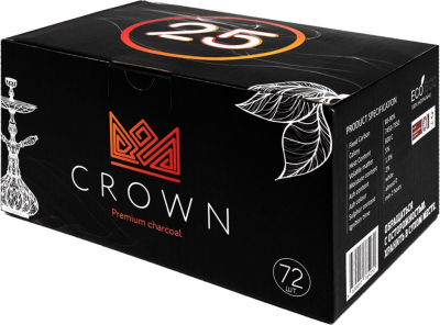Купить Crown 25мм, 72шт/уп - уголь для кальяна Crown 25мм, 72шт/уп - уголь для кальяна